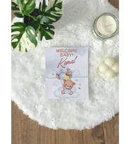 Pamuğum Atelier Kişiye Özel Sevimli Ayıcık Tasarım Kartlı Şans Bilekliği Misafirler İçin Hoşgeldin Bebek - Doğum Günü Hediyeliği (15-25-50-100-200 Adet)