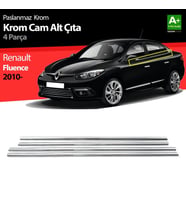 Renault Fluence Uyumlu Krom Cam Çıtası 4 Parça 2010 Üzeri (Karışık)
