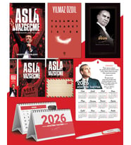 Asla Vazgeçme - Ayraç - Kartpostal - Poster - Yaşamak Cesaret İster -  2026 Ajanda Gazi Paşa - Ayyıldız Ahşap Duvar Takvimi - Masa Takvimi