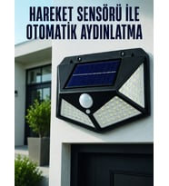 Hareket Sensörlü Güneş Enerjili Duvar Lambası Dış Mekan İçin Güçlü LED Aydınlatma