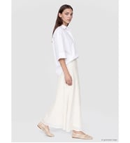 LCW Modest Ekru Beli Fermuarlı Nakışlı A Kesim Etek