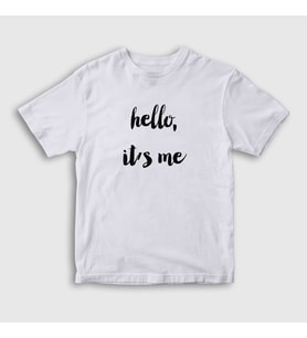 Presmono Unisex Çocuk Beyaz Hello It's Me Müzik Adele T-Shirt 475359tt (Beyaz)
