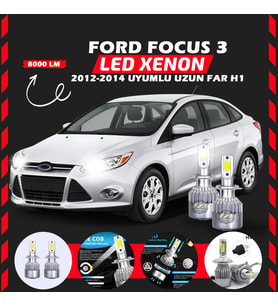Ford Focus 3 2012-2014 Uzun Far Uyumlu Şimşek Etkili Led Xenon Performance Series H1