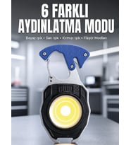 Araç Kamp Outdoor ve Tamir İşleri İçin Çok Amaçlı COB LED Şarjlı Kurtarma ve Çalışma Feneri