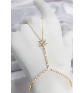 Gold Renk Pirinç Zirkon Taşlı Deniz Yıldızı Model Şahmeran