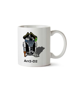Arr2 D2 Star Wars Pirate R2 D2 iki Tarafı Baskılı Kupa Bardak