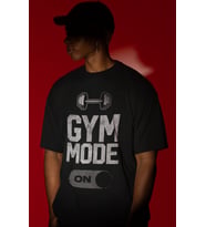 Tasarım Gym Mode On Bodybuilding Fitness Gym Sporcu Baskılı Unisex Oversize Tişört
