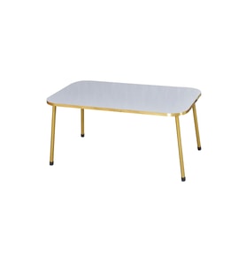 Orta Sehpa Beyaz Kr Gold Metal Ayak Gold