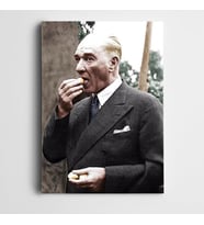Atatürk Mandalina Yerken Kanvas Tablo
