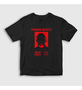 Presmono Unisex Çocuk Siyah Space Astroworld Travis Scott T-Shirt 43287tt