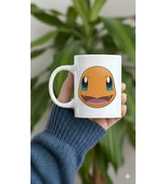 "Pokemon Charmander" Hediye Tasarımlı Porselen Kupa Bardak (Beyaz)