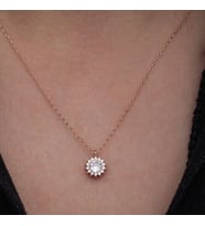 Rose Minimal Yuvarlak 925 Ayar Gümüş Kadın Kolye