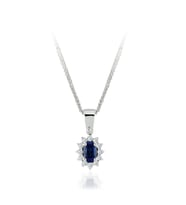 1.35 Karat Pırlanta Safir Kolye