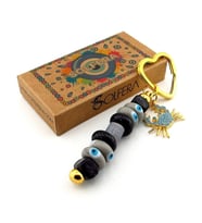 Orjinal  Cam Nazar Boncuklu Çanta Süsü Yengeç Charm Anahtarlık KY077