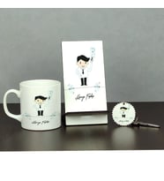 Diş Doktoruna Hediye Üçlü Set (Kupa + Telefon Standı + Anahtarlık)