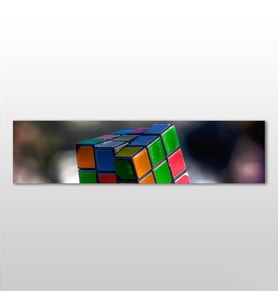 Rubik Küpü Kanvas Tablo 300x100cm (Karışık)
