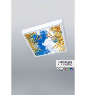 1x1-tekli-60x60-tavana Yapışık Led Panel-54w-sıva Üstü Evize-kolay Montaj-buğday- Led