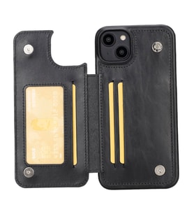 Bouletta Apple iPhone 14 Plus Uyumlu Deri Kılıf UBW RST1 (Siyah)