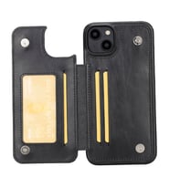 Bouletta Apple iPhone 14 Plus Uyumlu Deri Kılıf UBW RST1 (Siyah)