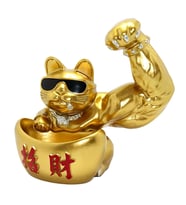 Japon Maneki Neko Şanslı Kedi Figürü Reçine No.4 30x30cm