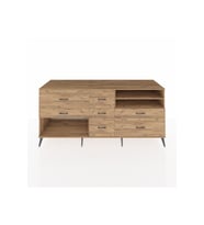 Kronos Konsol 2 Raflı 7 Çekmeceli  220x59x99 Çam-Çam/Çam