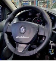 Renault Symbol 3 Dikmeli Direksiyon Kılıfı Dikmeli Noktalı-Karbon
