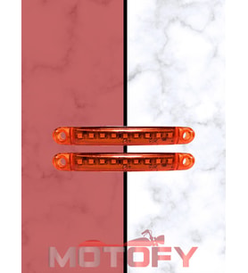MOTOSİKLET OTOMOBİL 9 LEDLİ TURUNCU PARMAK LED DEKOR VE FARKINDALIK LEDİ ( 2 ADET )