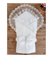 Bebek Dış Kundak Battaniyesi Dantelli Lüks Bebek Kundağı Unisex Hastane Çık
