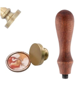 Boş Mum Mühür Bronz Damga Kafası Yuvarlak 30mm Bronz