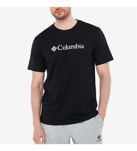 Columbia Cs0287 Csc M Basic Big Logo Brushed Ss Tee Erkek T-shirt (Siyah)