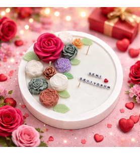 Mumelia Candles TerraFlora - Doğal Soya Taştozu Tabak Tasarım Dekoratif Mum