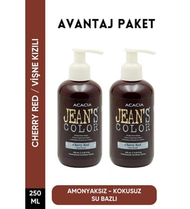 Amonyaksız Vişne Kızılı Renkli Saç Boyası 250 Ml x2 Adet Kokusuz Su Bazlı Cherry Red Hair Dye