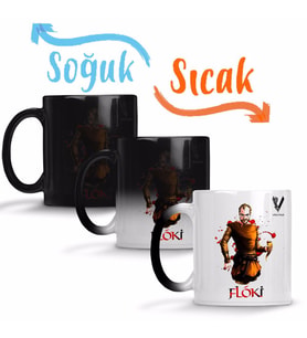 Vikings Floki Black Knight Sihirli Kupa Bardak Porselen