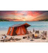 Zey Camping 2+0 Double Kamp Orman Şantiye Depo Çadırı 6 Kişilik (Y.Turuncu)