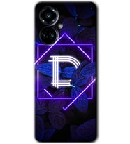Tecno Camon 19 Pro Kılıf HD Desen Baskılı Kılıf - Dark Neon Yaprak D Harfi