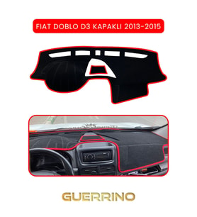 FIAT Doblo D3 KAPAKLI 2013-15 Modellerine UygunTORPİDO KORUMA HALISI KIRMIZI KENAR