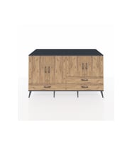Kronos Konsol 5 Raflı 3 Çekmeceli 4 Kapaklı 176x59x99 Antrasit-Çam