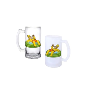 Ghostbastır Design Simpson Kulplu Bira Bardağı Buzlu veya Şeffaf Seçenekli 0202