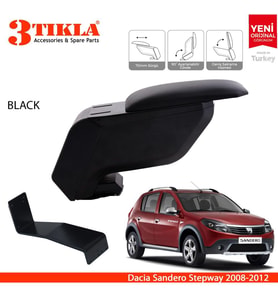 Dacia Sandero 2008-2012 Delmesiz Çelik Ayaklı Siyah Kolçak Kol Dayama