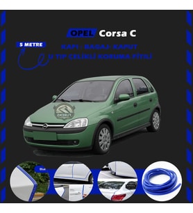 Opel Corsa C Oto Araç Kapı Koruma Fitili 5metre Parlak Mavi Renk
