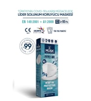 Musk KF94 Kore Tipi FFP2 Maske Beyaz Renk 10 Adet