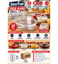 Starcup Sos Kabı 20 cc 100'lü Koli İçi 27 Paket