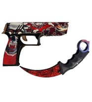 Ahşap CS-GO P250 Tabanca Karambit Oyuncak Set 7003