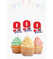 Pamuk Prenses Temalı * 9 (dokuz) Yaşında Cupcake Süsü '10lu
