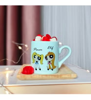 Power Puff Girls Tasarımlı Kişiye Özel Yeşil Türk Kahvesi Fincanı