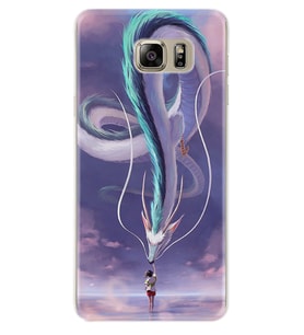 Samsung S7 Edge S20 Fe Plus Ultra S21 S22 Kılıf Boyun Askılı Silikon Kız ve Ejderha 1742