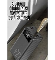 Powerbank 60.000 Mah Dijital Göstergeli 4 Portlu Taşınabilir