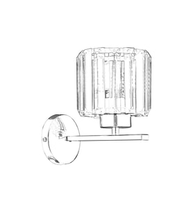 Avonni AP-65244-1K Krom Kaplama Aplik E27 Metal Kristal H: 25 cm, WxD: 20x27 cm