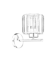 Avonni AP-65244-1K Krom Kaplama Aplik E27 Metal Kristal H: 25 cm, WxD: 20x27 cm