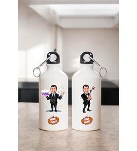 Erkek Arkadaşa Doğum Günü Hediyesi Karikatürlü 600 ML Kapaklı Su Matarası